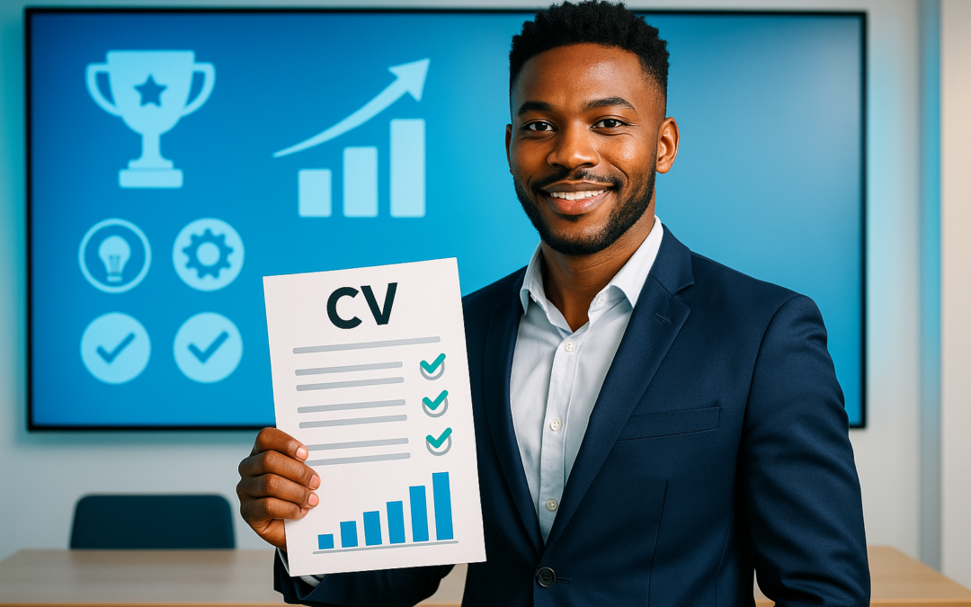 Confident young professional presenting a polished resume and cover letter, symbolising career readiness and job application success