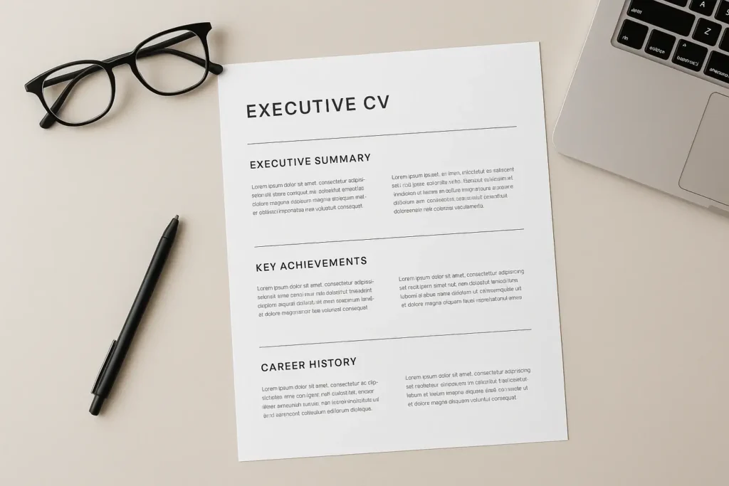 executive CV structure and layout guide