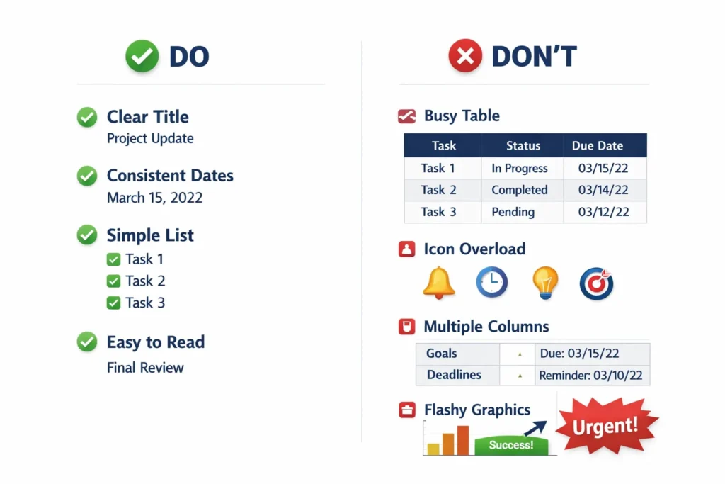 Checklist infographic of ATS-safe formatting rules for executive CVs