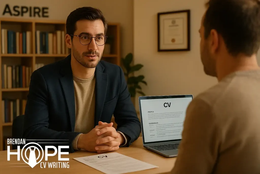 Brendan Hope CV Writing session with a client
