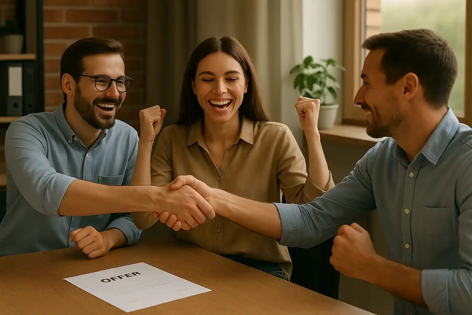 Successful job seeker celebrating a new role after using Brendan Hope CV services.