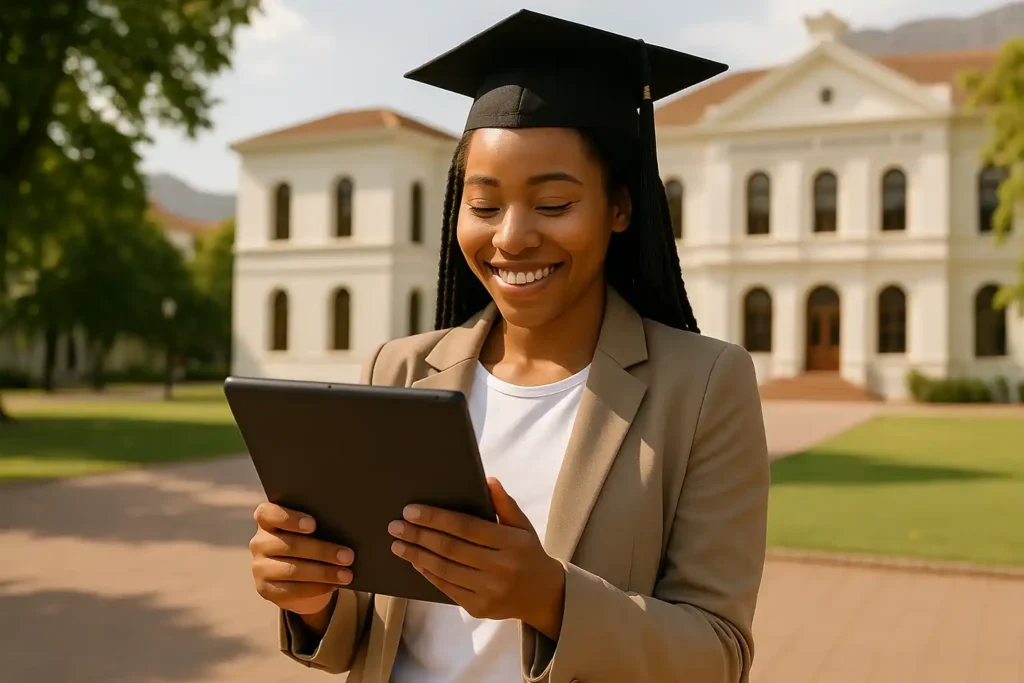 Graduate reviewing her first professionally written CV