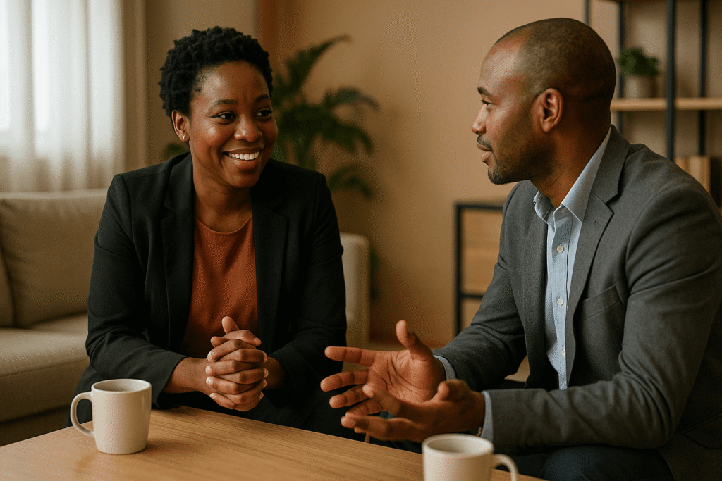 South African professional networking in a relaxed, business casual setting