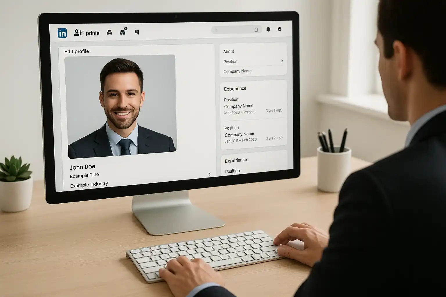 LinkedIn profile being updated by a South African job seeker.