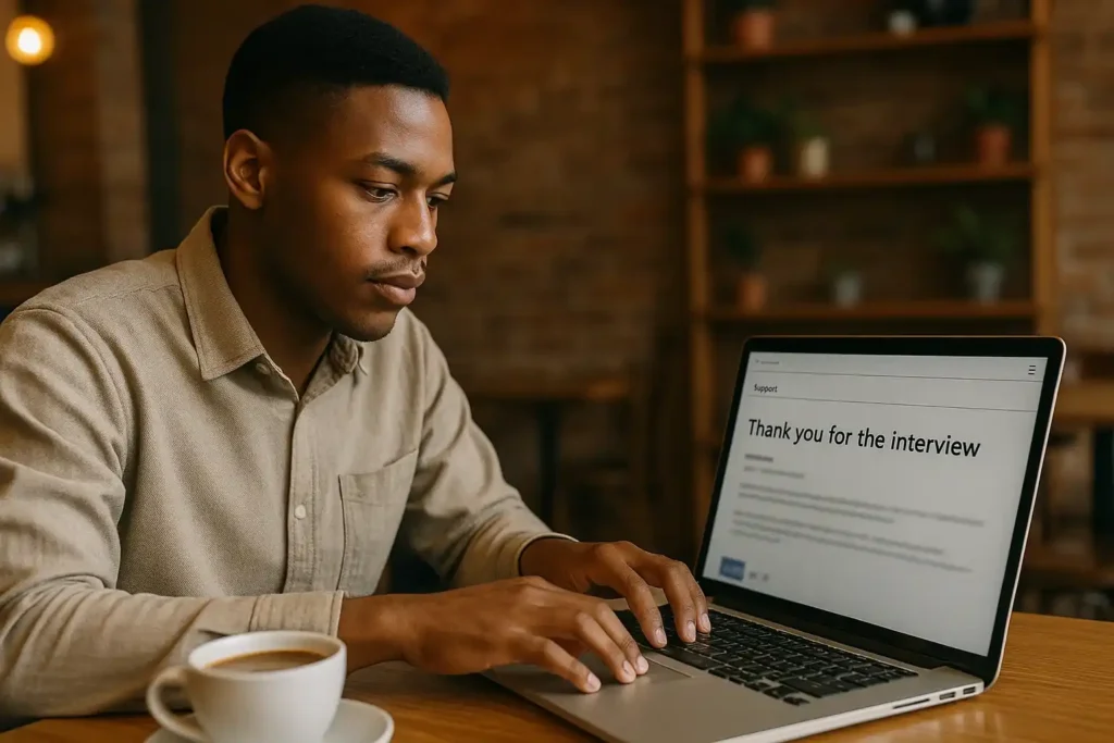 Writing a thank you email after a South African job interview