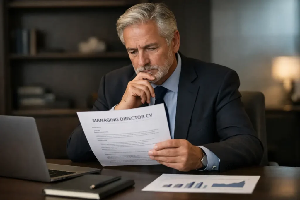 Professional review of a managing director CV in a South African executive context